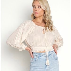 NWT Spell & The Gypsy Collective Harmony Cropped Blouse, Size Large